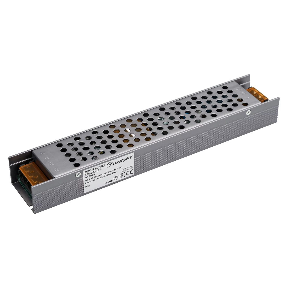 Блок питания ARS-200-12-L (12V, 16.7A, 200W) (Arlight, IP20 Сетка, 3 года) 029534 - Viokon.com