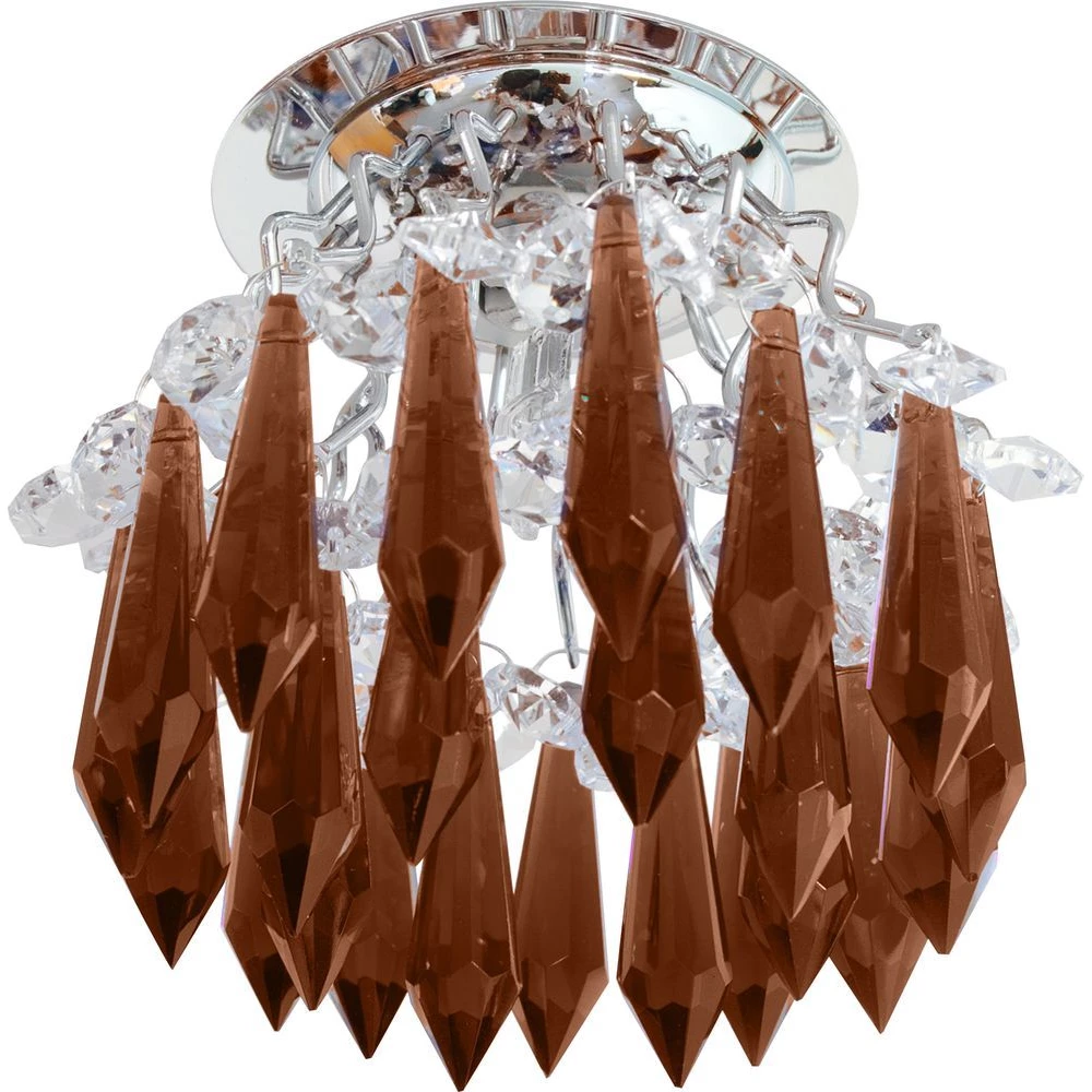 Светильник потолочный, JC G5.3 с коричневым стеклом, хром с лампой, CD2325 (18719) - Viokon.com