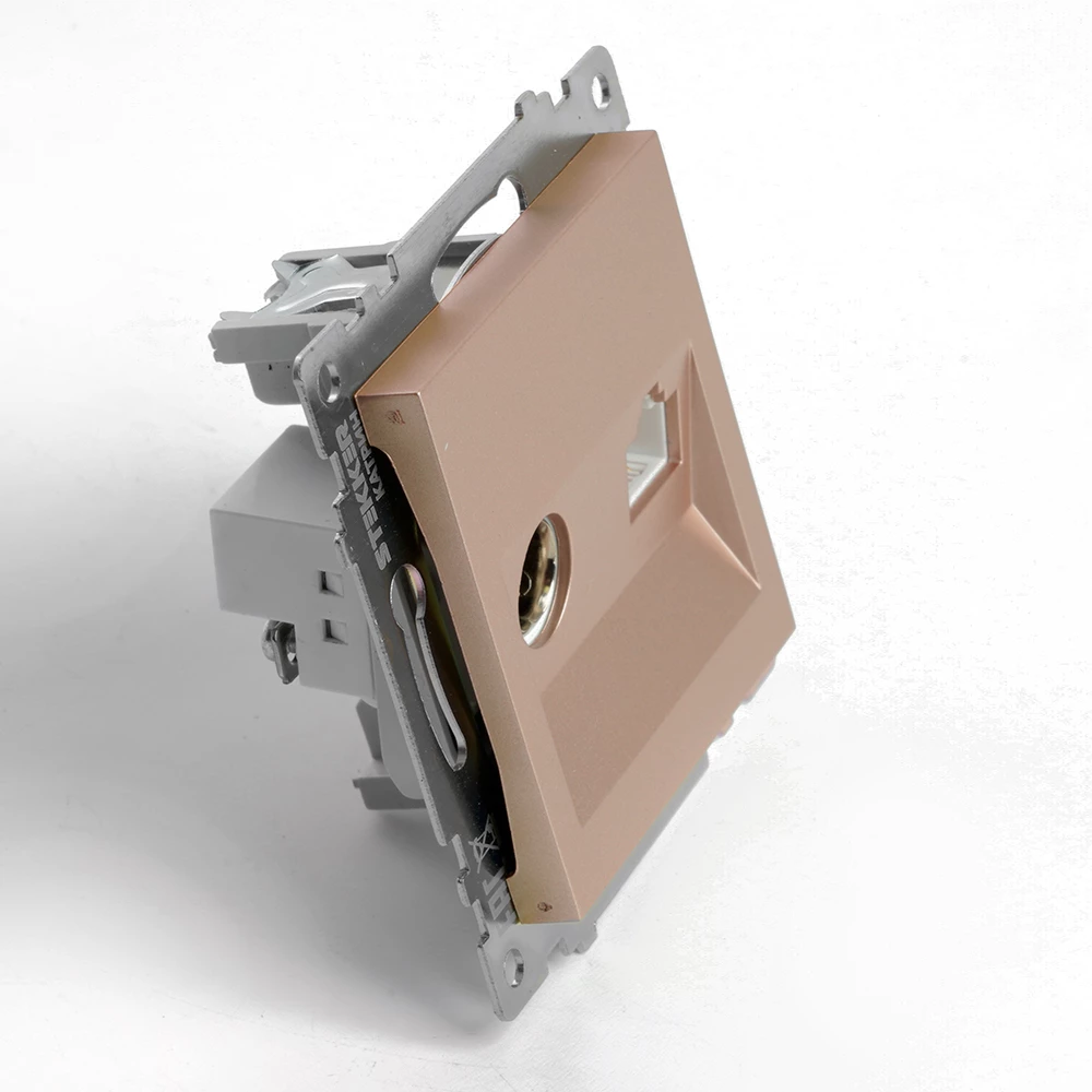 Розетка телевизионная 1-местная (механизм), STEKKER GLS00-7106-02, 75 Ом, 5-862МГц, серия Катрин, шампань (49184) - Viokon.com