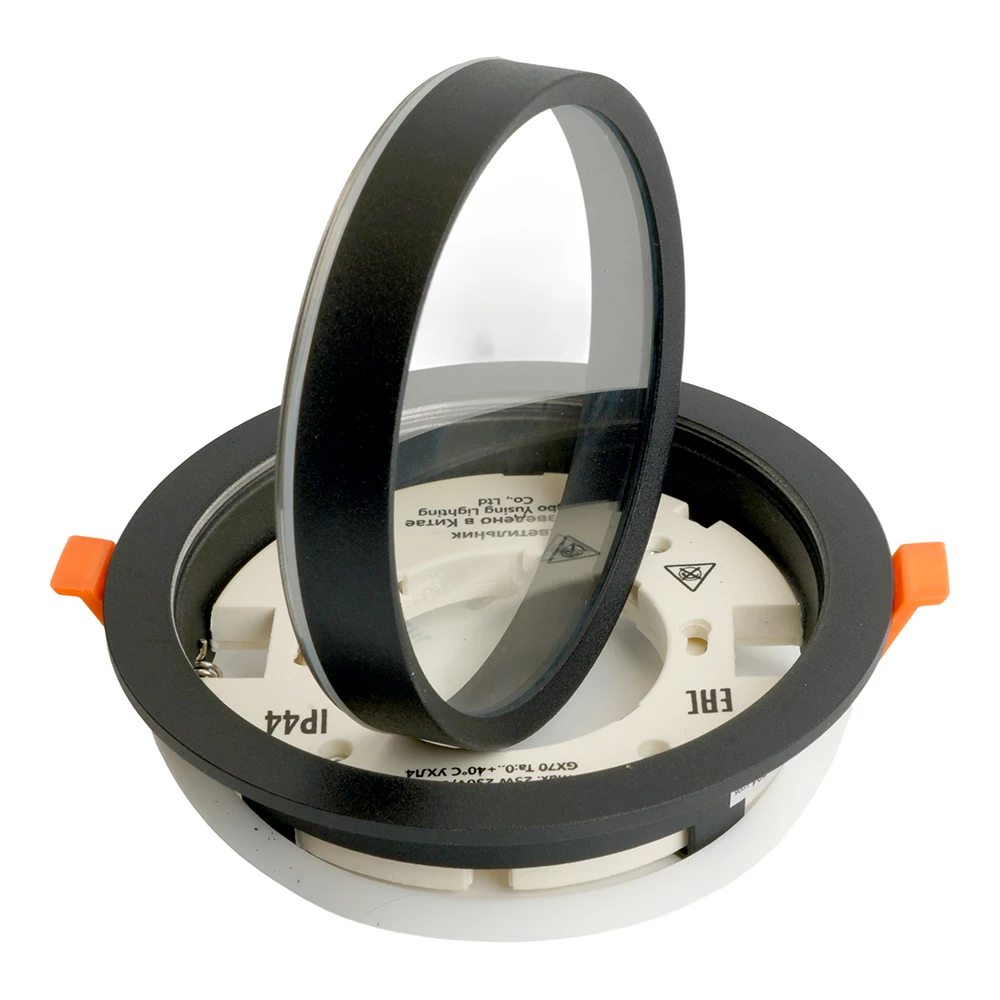 Светильник встраиваемый Feron DL704 потолочный GX70 черный круг IP44 (51106) - Viokon.com