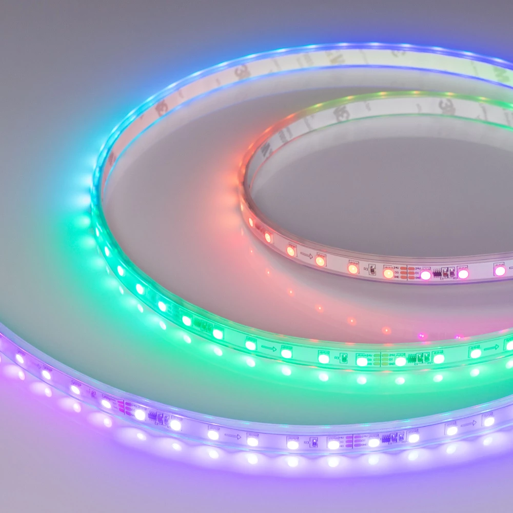 Лента герметичная SPI-P-F72-11mm 24V RGB-PX6 (14.4 W/m, IP66, 3535, 5m) (Arlight, бегущий огонь) 030484(2) - Viokon.com
