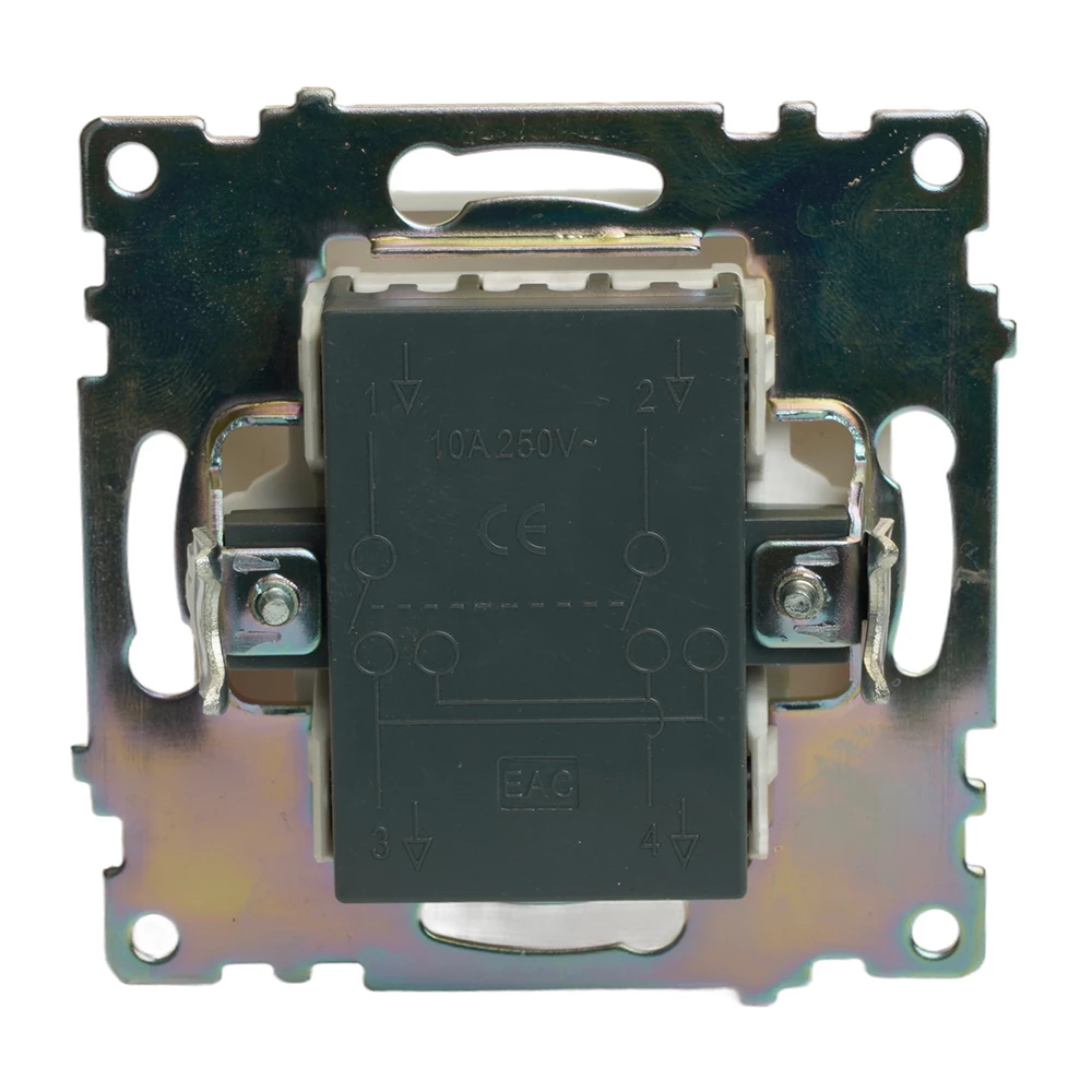 Переключатель перекрестный 1-клавишный (механизм), STEKKER GLS10-7110-01, 250V, 10А, серия Катрин, белый (49176) - Viokon.com