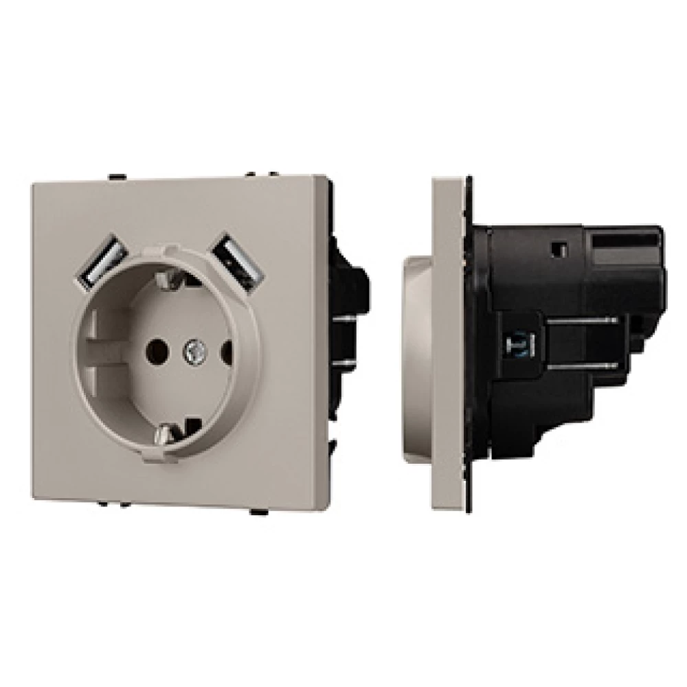 Механизм розетки с USB зарядкой SCT-NOBE-MUAA-SFPL-CA (230V, 16A) (Arlight, -) 059442 - Viokon.com