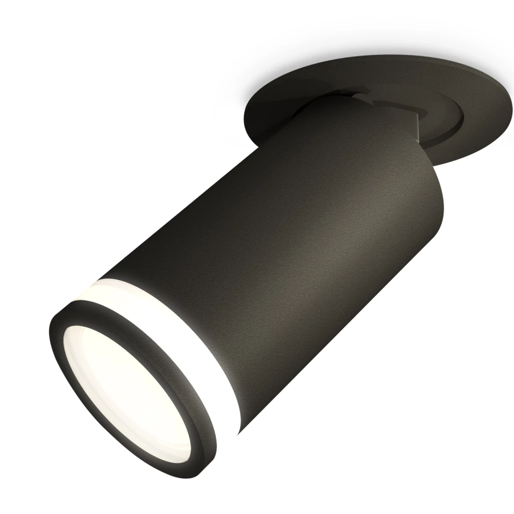 Комплект встраиваемого поворотного светильника с акрилом XM6323221 SBK/FR черный песок/белый матовый MR16 GU5.3 (A2242, C6323, N6221) - Viokon.com