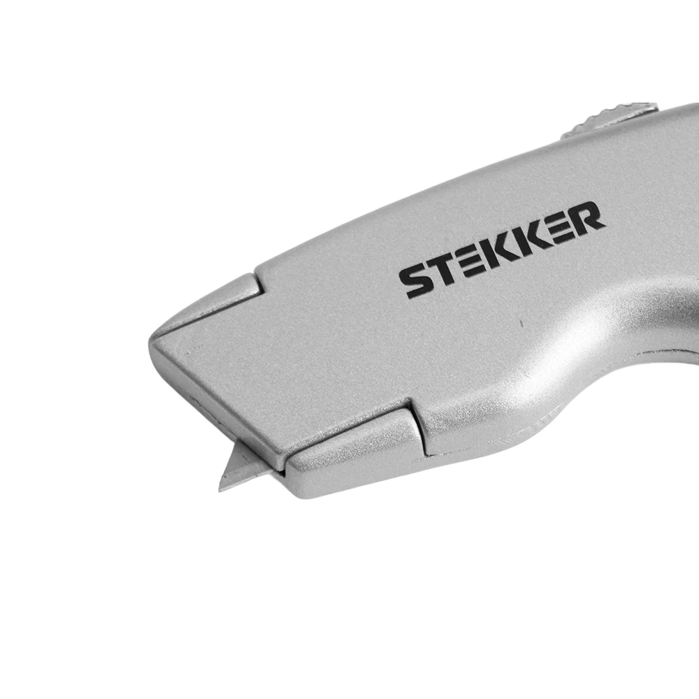 Нож строительно-монтажный с трапециевидным лезвием, 19 мм, 2 лезвия в рукоятке KMU-12-T (50199) - Viokon.com