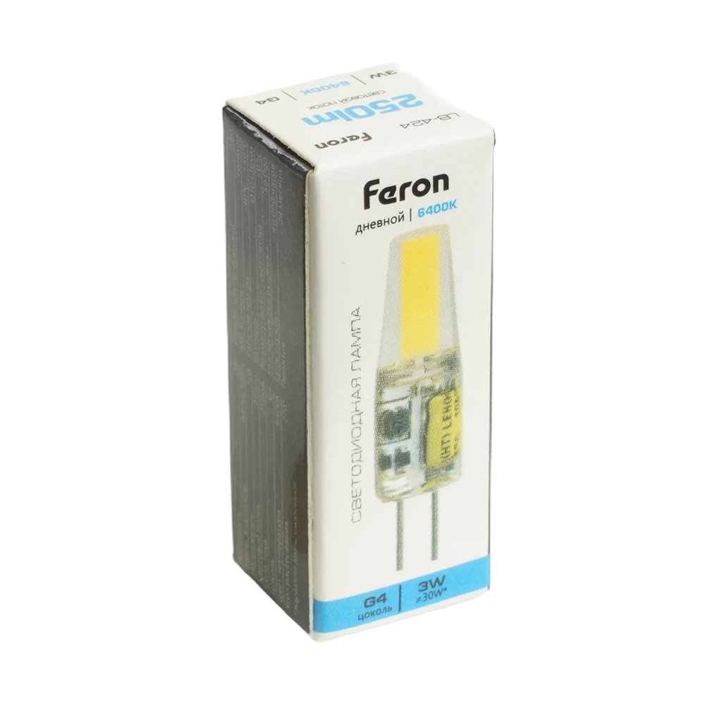 Лампа светодиодная Feron LB-424 G4 3W 12V 6400K (51172) - Viokon.com