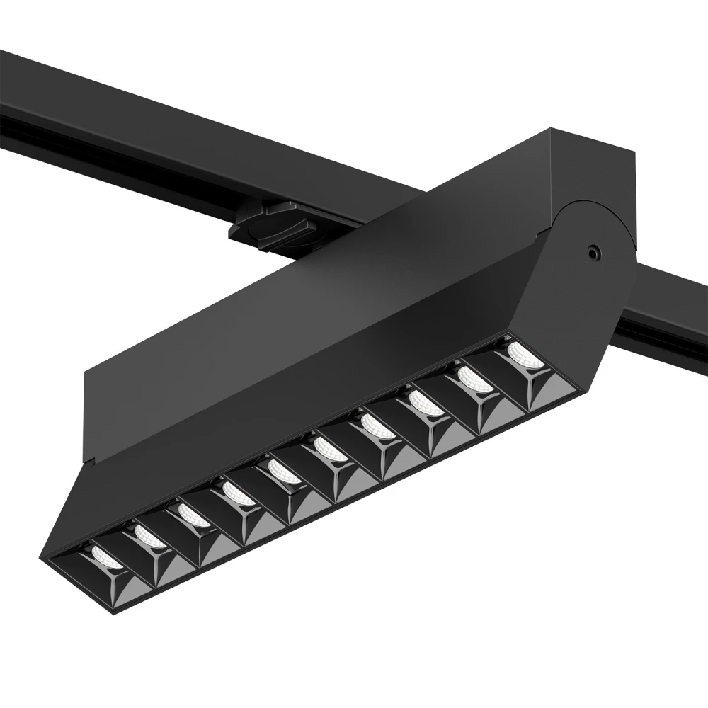 DK6646-BK Поворотный однофазный трековый светильник EDDER со светодиодом L271mm 220V 20W 30 4000K IP20 черный алюминий - Viokon.com