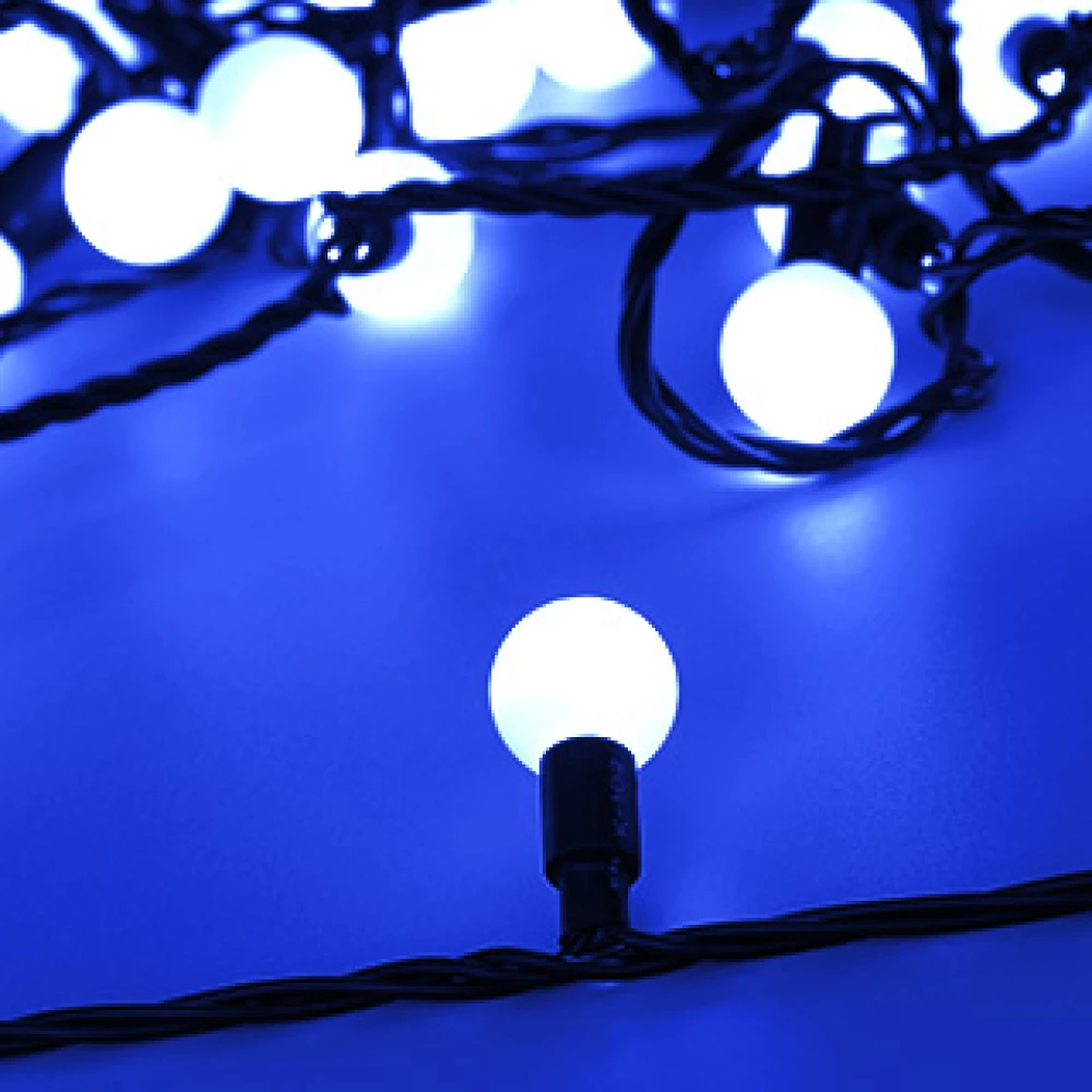 Светодиодная гирлянда ARD-BALL-CLASSIC-D23-10000-BLACK-80LED BLUE (230V, 3.5W) (Ardecoled, IP65) 025600 - Viokon.com
