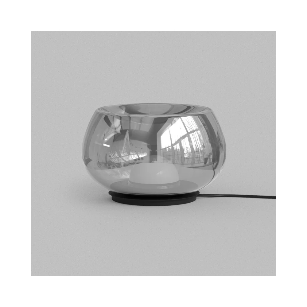 Настольная лампа FLOA 8 Вт 3000К 220 мм металл стекло черный дымчатый серый - Viokon.com