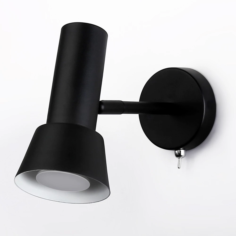 Настенный светильник с выключателем и сменной лампой GU10 TA13129 BK черный GU10 max 12W D85*L150*H240 - Viokon.com