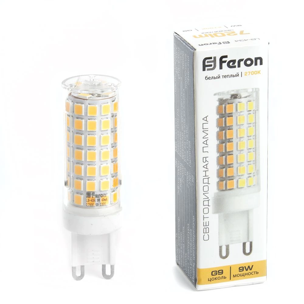 Лампа светодиодная Feron LB-434 G9 9W 175-265V 2700K (38146) - Viokon.com