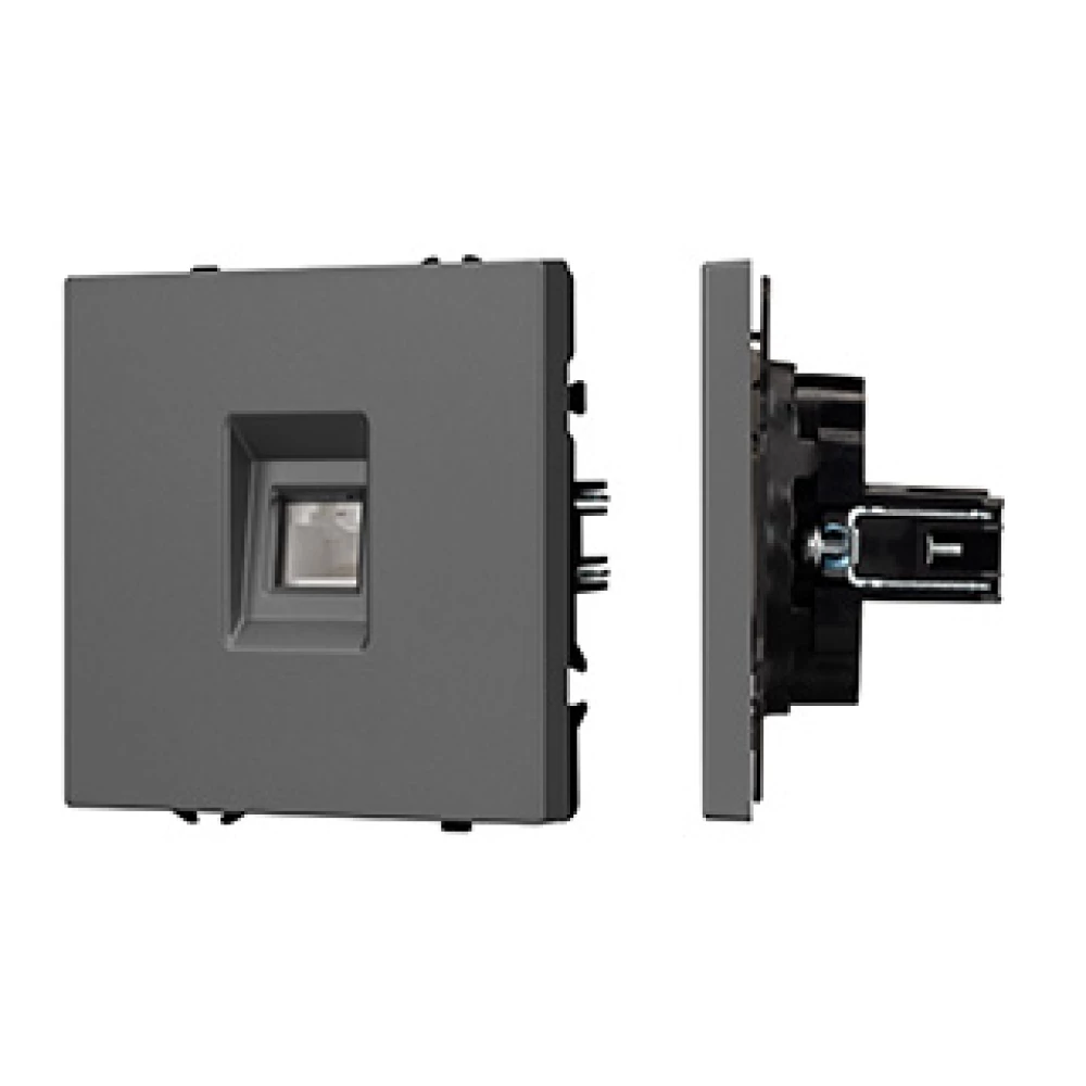 Механизм компьютерной розетки SCT-NOBE-MPC1-SFPL-GR (RJ-45, CAT6) (Arlight, Серый базальт) 054307 - Viokon.com