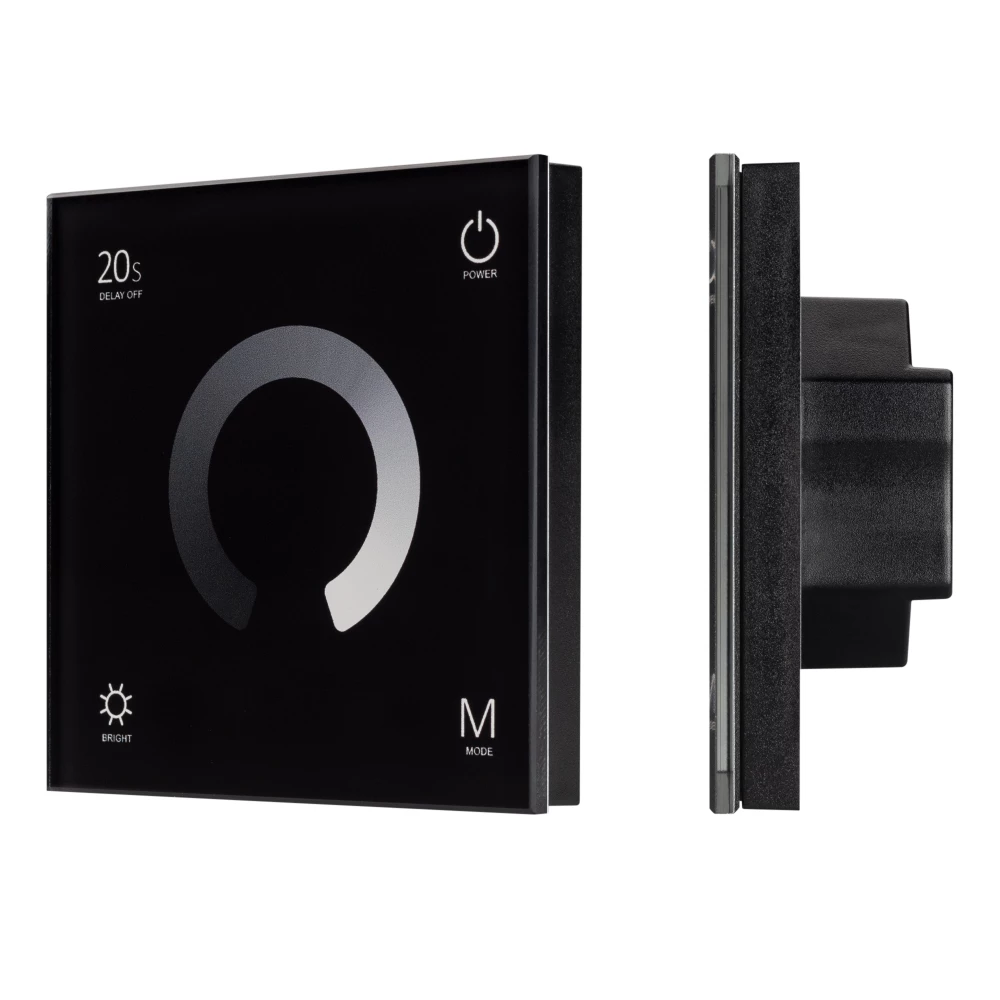 Панель SMART-P4-DIM-G-IN Black (12-24V, 4x3A, Sens, 2.4G) (Arlight, IP20 Пластик, 5 лет) 034778 - Viokon.com