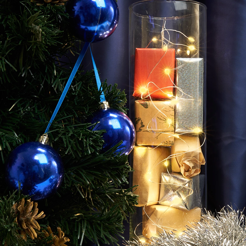 Светодиодная гирлянда Feron CL570 линейная Роса, статичная 2м + 0.5м желтый с питанием от батареек, прозрачный шнур (41634) - Viokon.com