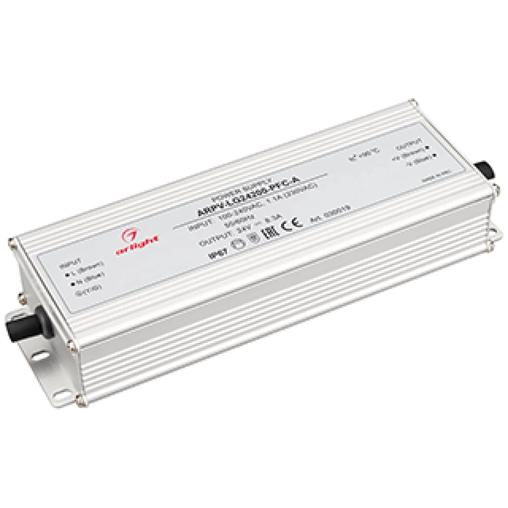 Блок питания ARPV-LG24200-PFC-A (24V, 8.3A, 200W) (Arlight, IP67 Металл, 5 лет) 030019 - Viokon.com