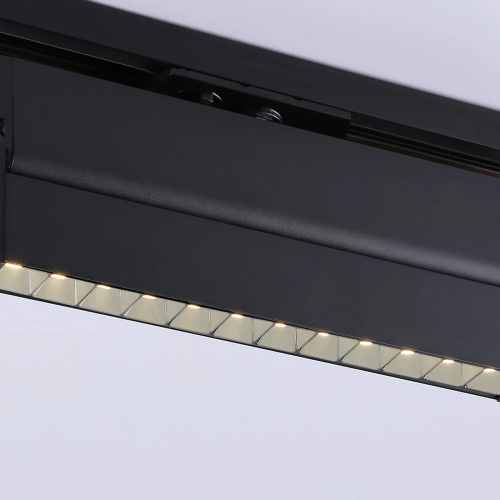 Трековый однофазный светодиодный светильник GL6817 BK черный LED 12W 3000K 24° 230*22*87 - Viokon.com