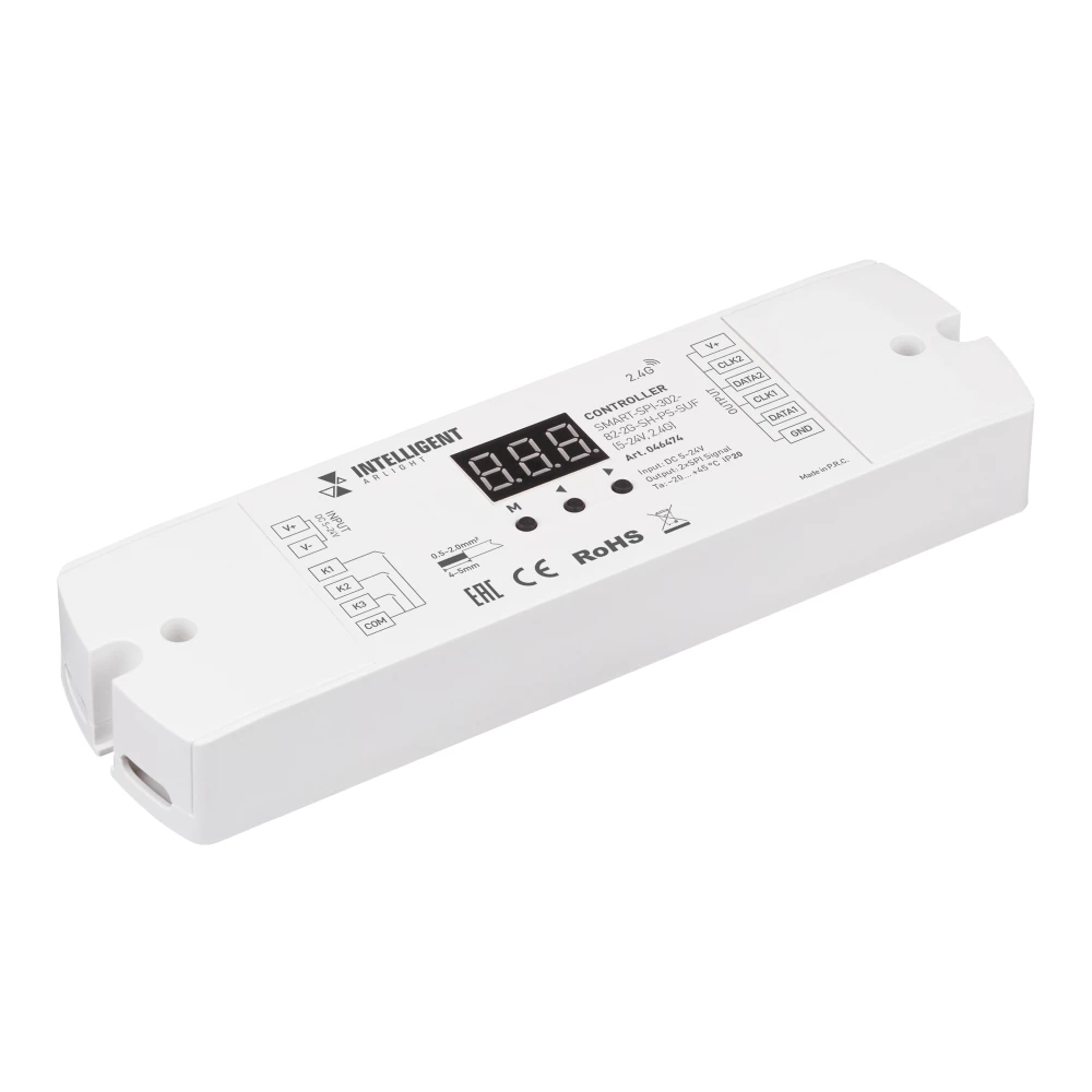 INTELLIGENT ARLIGHT Контроллер SMART-SPI-302-82-2G-SH-PS-SUF (5-24V, 2.4G) (IARL, IP20 Пластик, 5 лет) 046474 - Viokon.com
