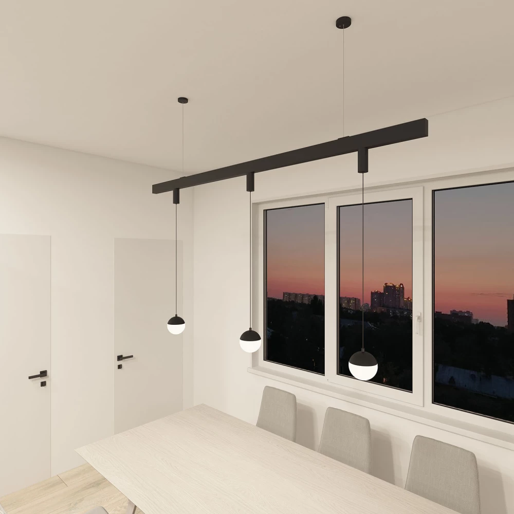 DK8056-BK Подвесной светильник SMART MOON 12W DIM 3000K-6000K черный алюминий акрил - Viokon.com