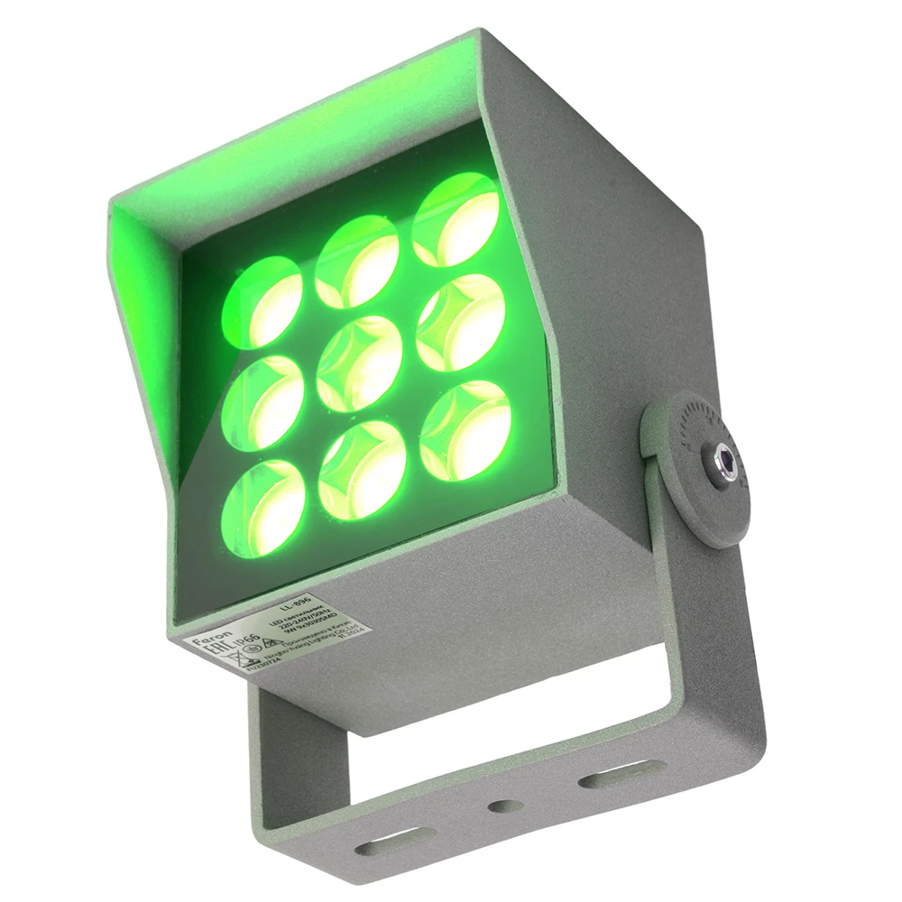 Светодиодный светильник ландшафтно-архитектурный Feron LL-896  AC220-240 9W зеленый IP66 квадрат (51699) - Viokon.com