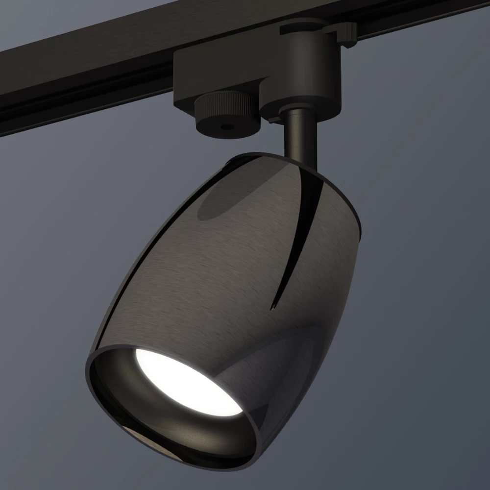 Комплект трекового однофазного светильника XT1123001 DCH/SBK черный хром/черный песок MR16 GU5.3 (A2521, C1123, N7021) - Viokon.com