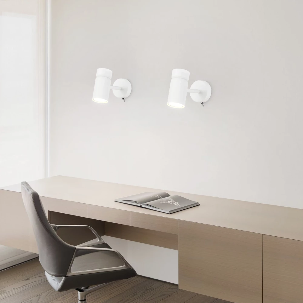 Настенный светильник с выключателем и сменной лампой GU10 TA13182 WH белый GU10 max 12W D60*L120*H150 - Viokon.com