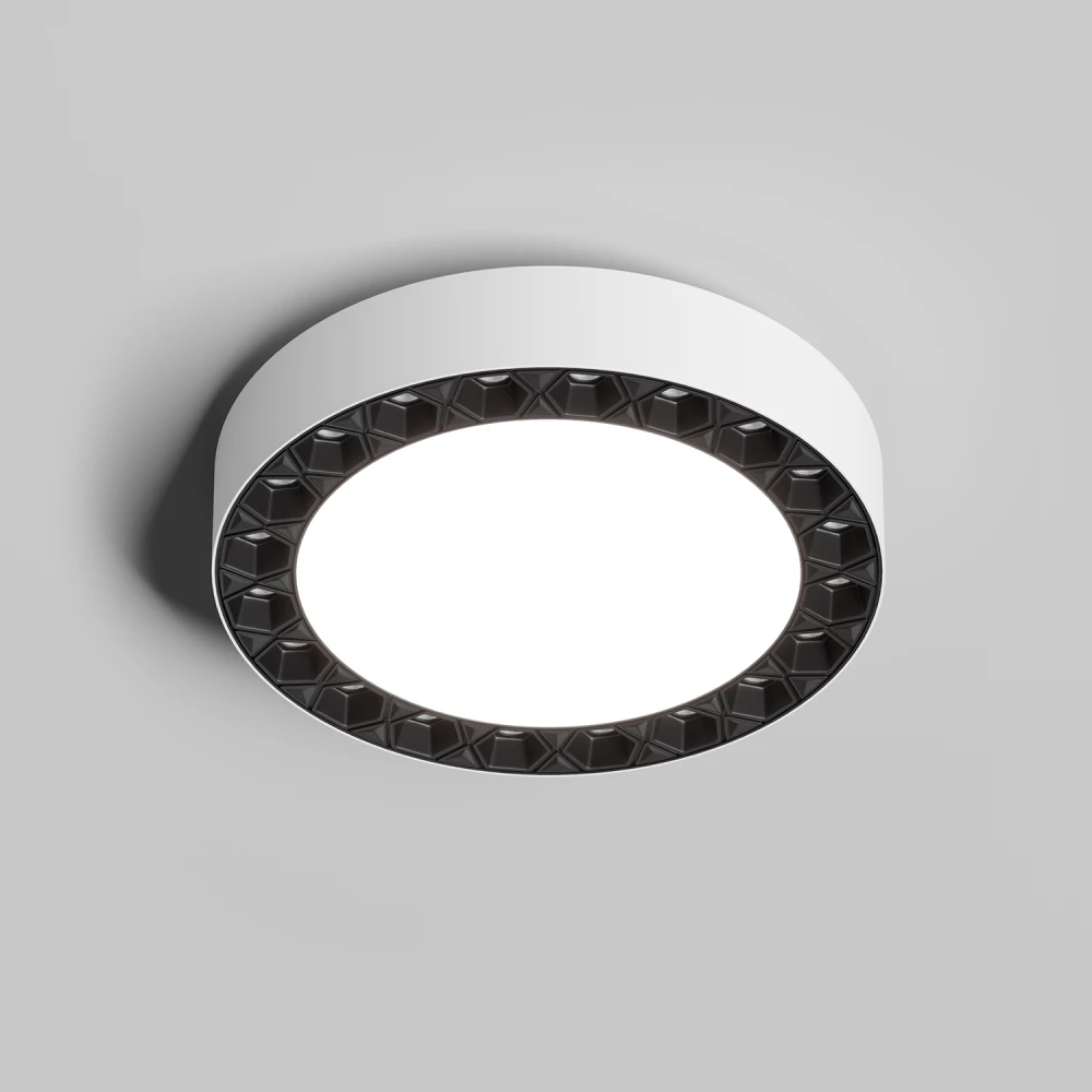 DK2840-WB Накладной светильник DUAL 1212 Вт LED 4000K IP 20 d165mm белыйчерный алюминийакрил - Viokon.com