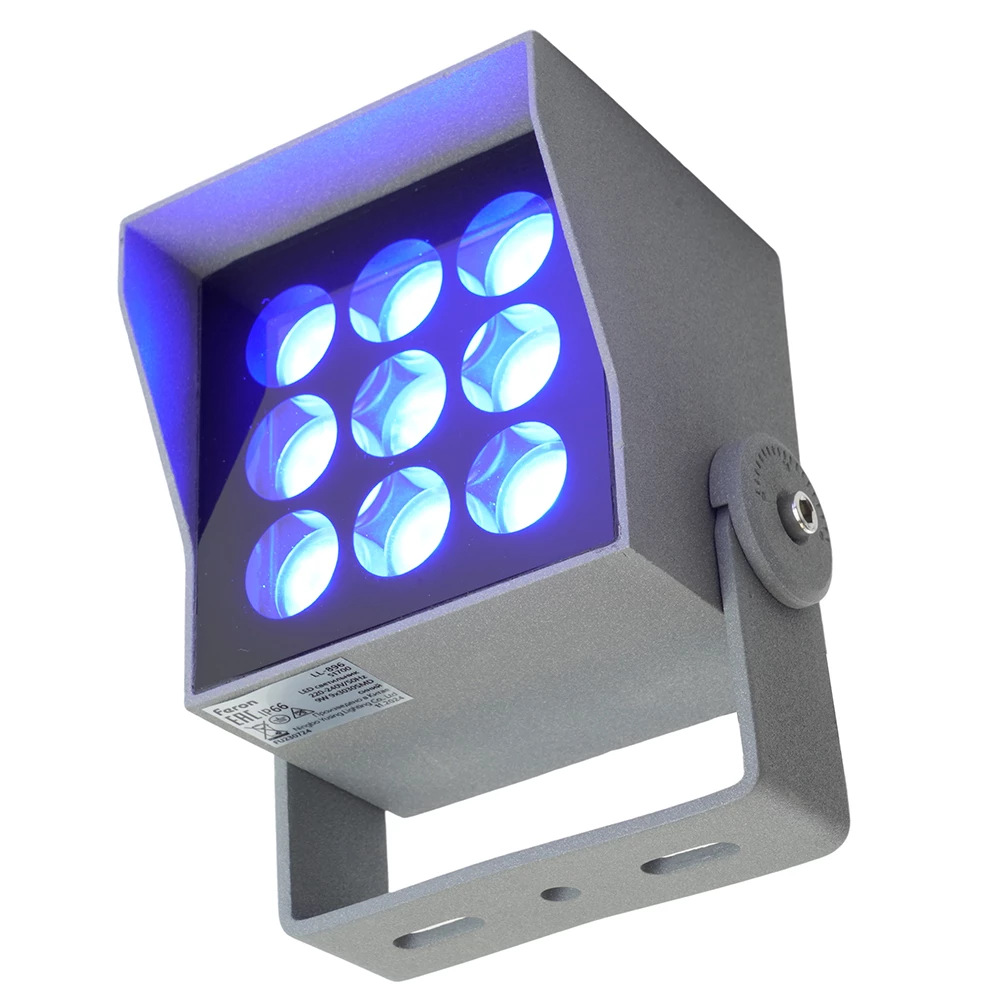 Светодиодный светильник ландшафтно-архитектурный Feron LL-896  AC220-240 9W синий IP66 квадрат (51700) - Viokon.com