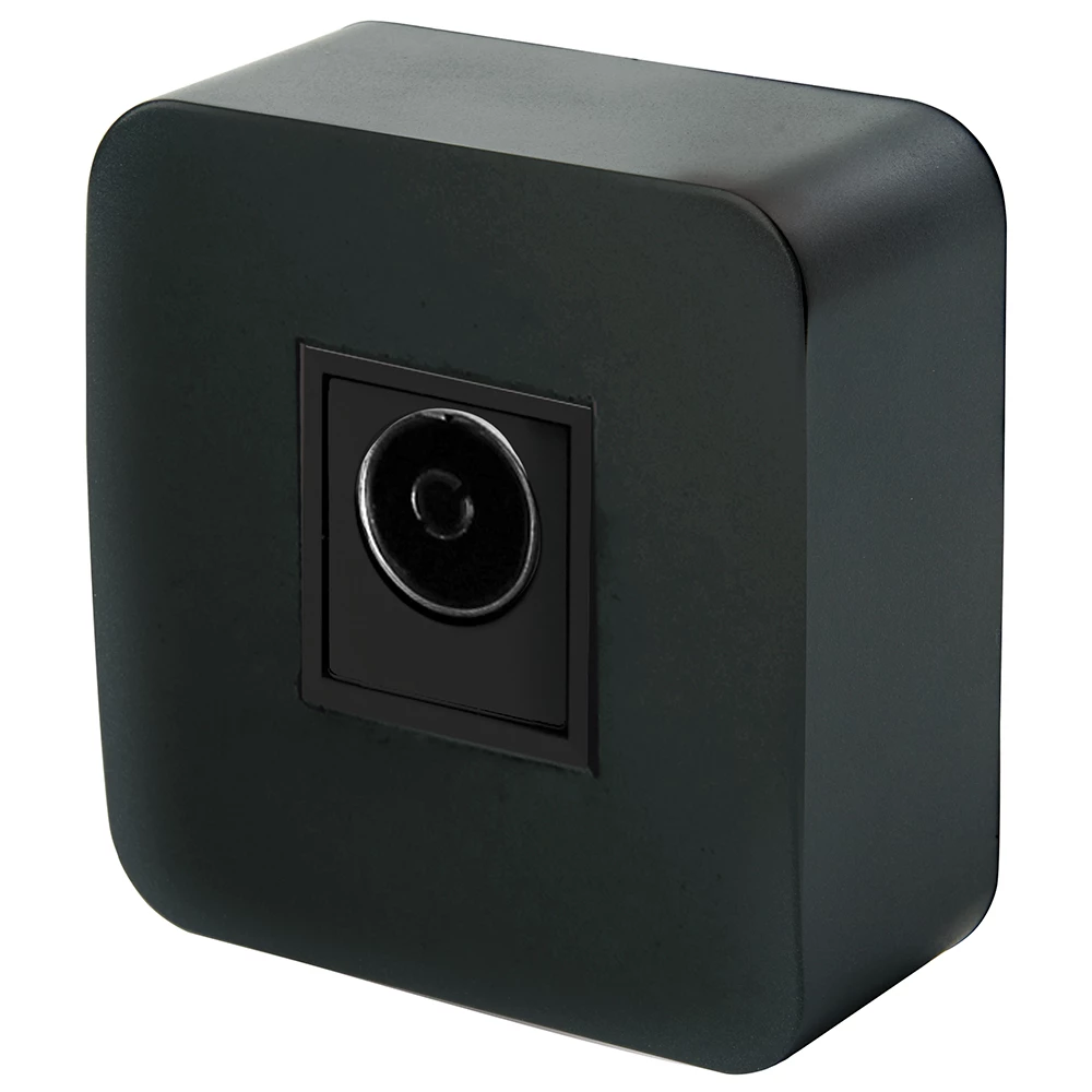 Розетка TV открытой установки, 1-местная, STEKKER, 75 Ом, 5-862МГц, серия София, черный, MST00-10-02 (49311) - Viokon.com