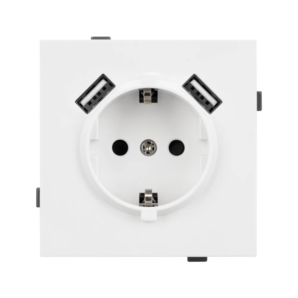 Механизм розетки с USB зарядкой SCT-TENDO-MUAA-PL-WH (230V, 16A) (Arlight, Белый) 054082 - Viokon.com