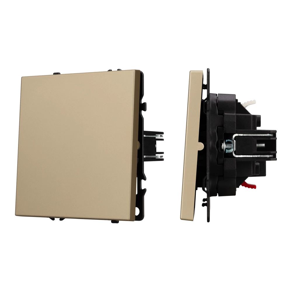 Механизм выключателя одноклавишный проходной SWT-NOBE-MKP1-SFPL-GD (230V, 10A) (Arlight, Золотой песок) 054247 - Viokon.com