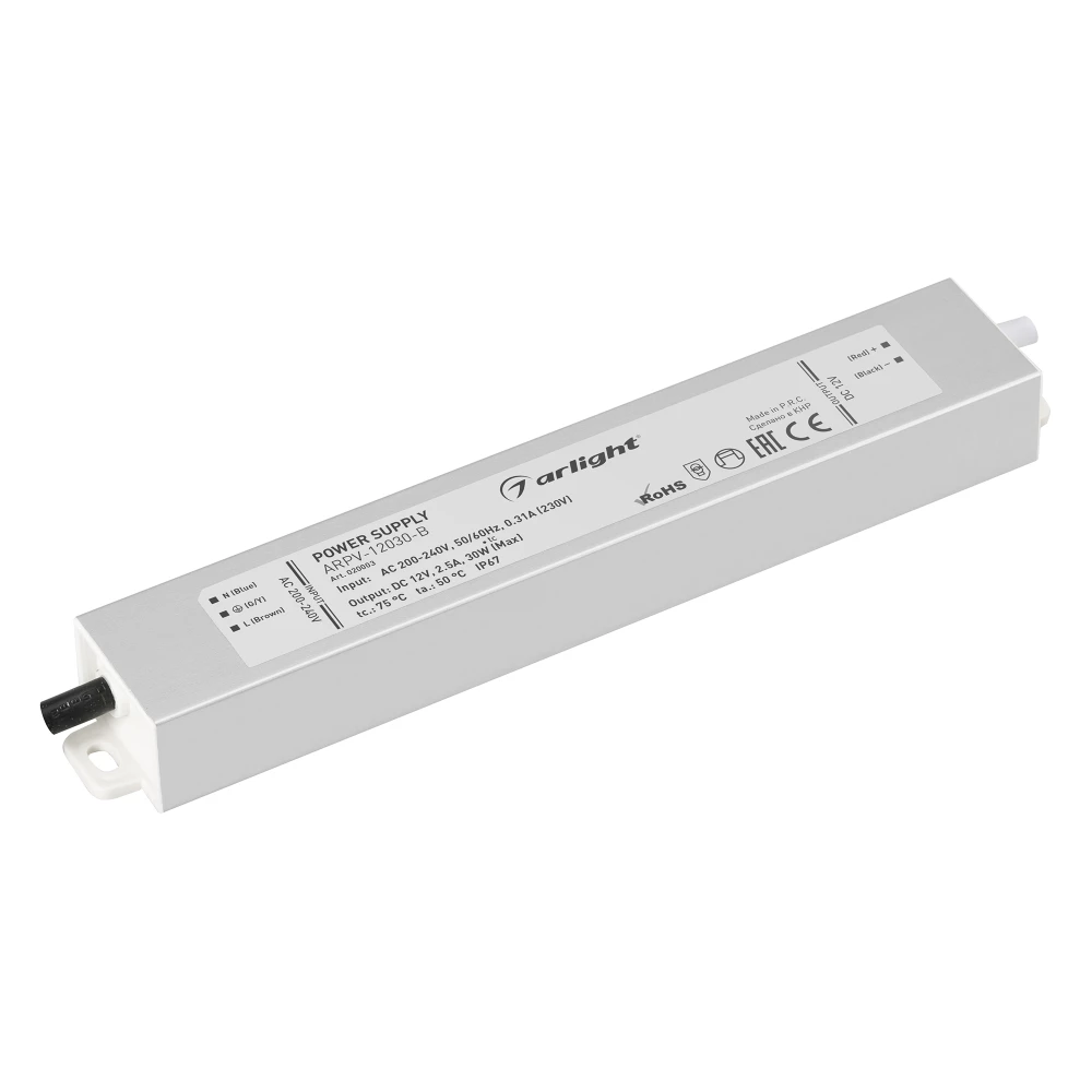 Блок питания ARPV-12030-B (12V, 2.5A, 30W) (Arlight, IP67 Металл, 3 года) 020003 - Viokon.com