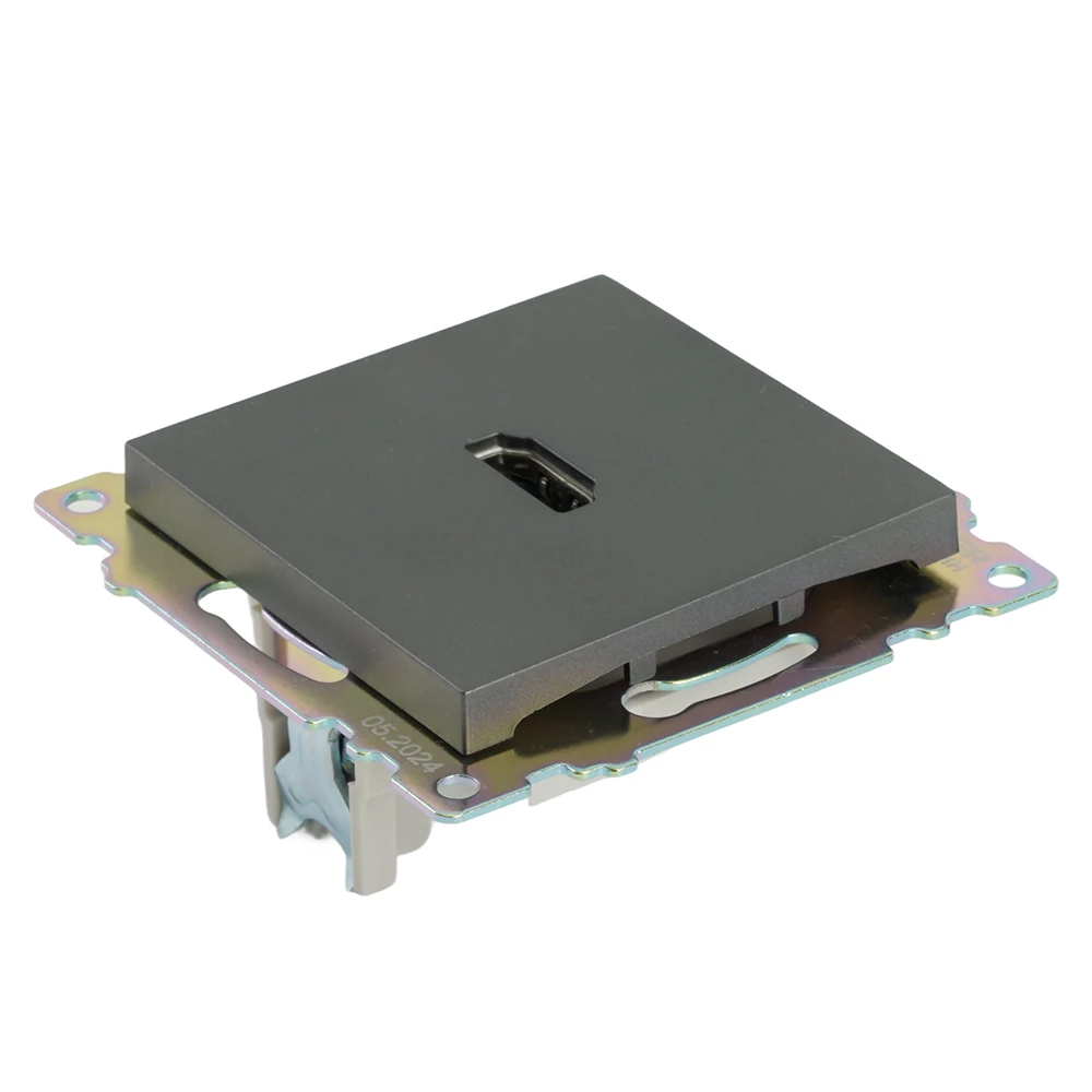 Розетка HDMI 2.1, Type A (механизм), серия Катрин, графит, GLS00-7118-06 (50059) - Viokon.com