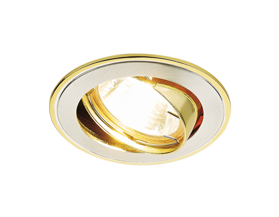 Встраиваемый точечный светильник MR16 с поворотным механизмом 104A SS/G сатин серебро/золото MR16 - Viokon.com