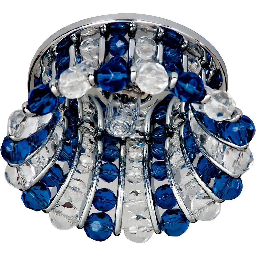 Светильник потолочный, JCD9 G9 с прозрачным и  синим стеклом, хром, с лампой, CD2120 (18356) - Viokon.com