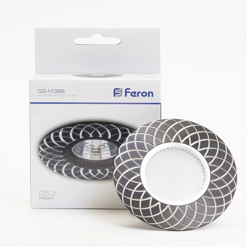 Светильник встраиваемый Feron GS-M388 потолочный MR16 G5.3 черный (28887) - Viokon.com
