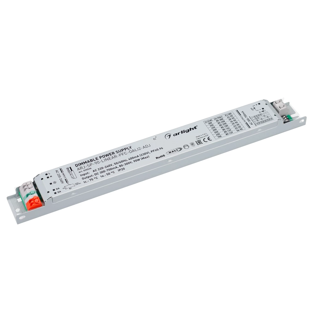 Блок питания ARJ-SP-90-LINEAR-PFC-DALI2-ADJ (90W, 80-300V, 0.3-0.7A) (Arlight, IP20 Металл, 5 лет) 035536 - Viokon.com