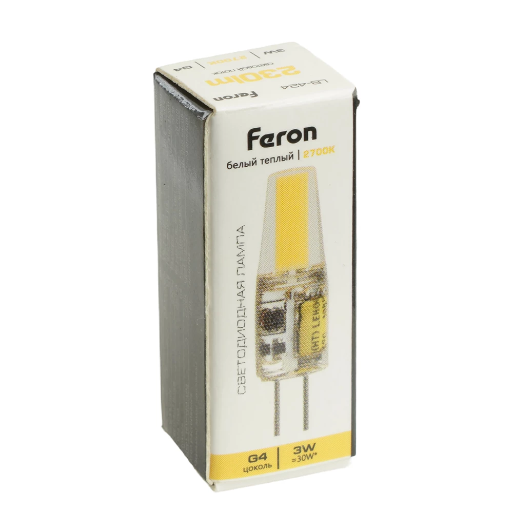 Лампа светодиодная Feron LB-424 G4 3W 12V 2700K (51170) - Viokon.com