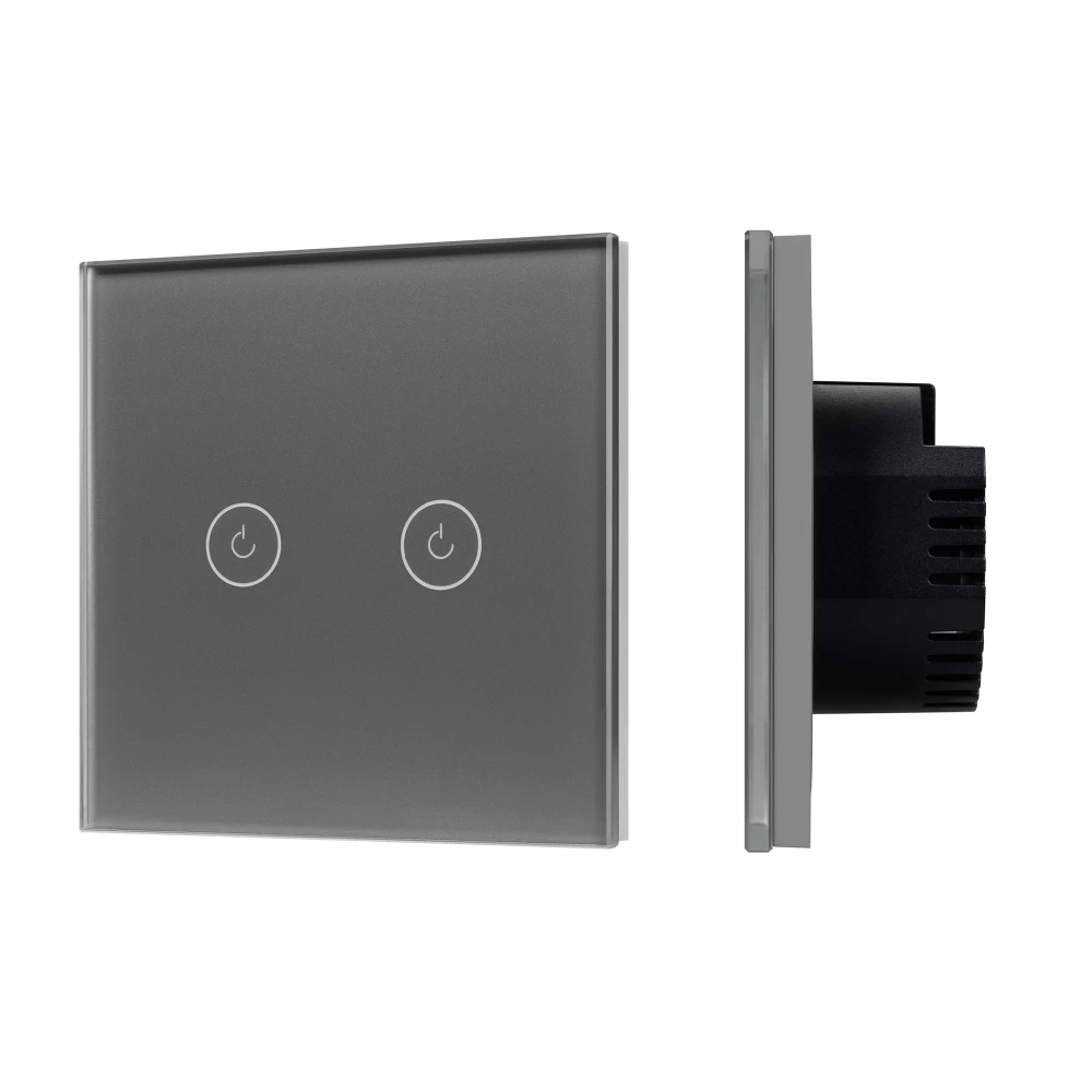 Выключатель сенсорный SWT-OMALI-S02-ZB-GR (250V, 10A, Zigbee) (Arlight, Стекло) 050039 - Viokon.com