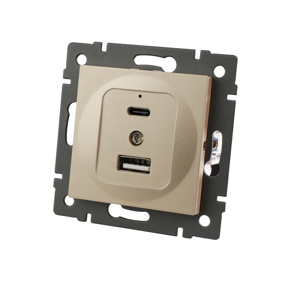 Механизм USB розетки SCT-MUAC-PL-GD-V (5V, 3A, QC4) (Arlight, -) 049841 - Viokon.com