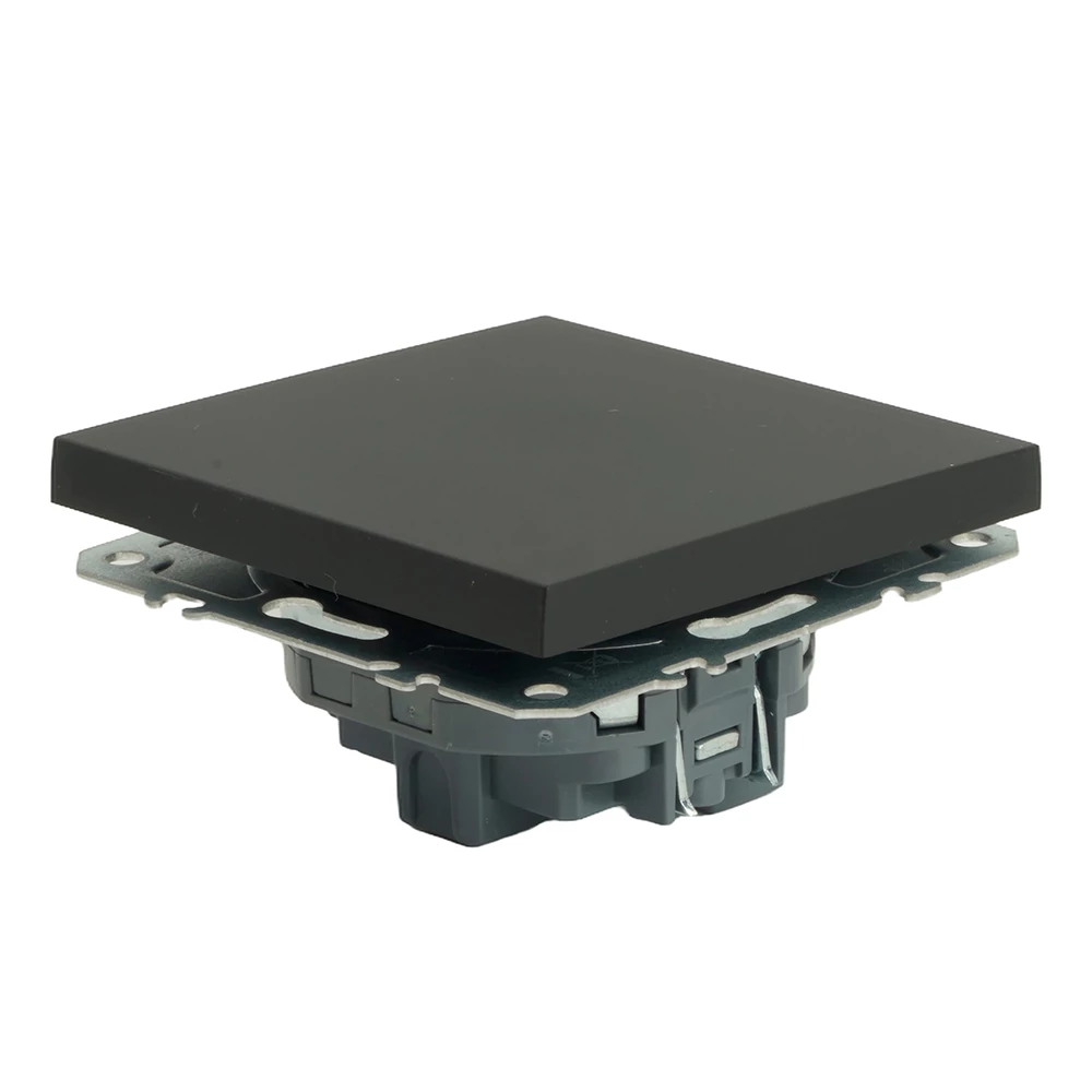 Выключатель 1-клавишный (механизм), STEKKER, 250В, 10А, серия Эмили, RSW10-5103-05, черный уголь, soft touch (49839) - Viokon.com