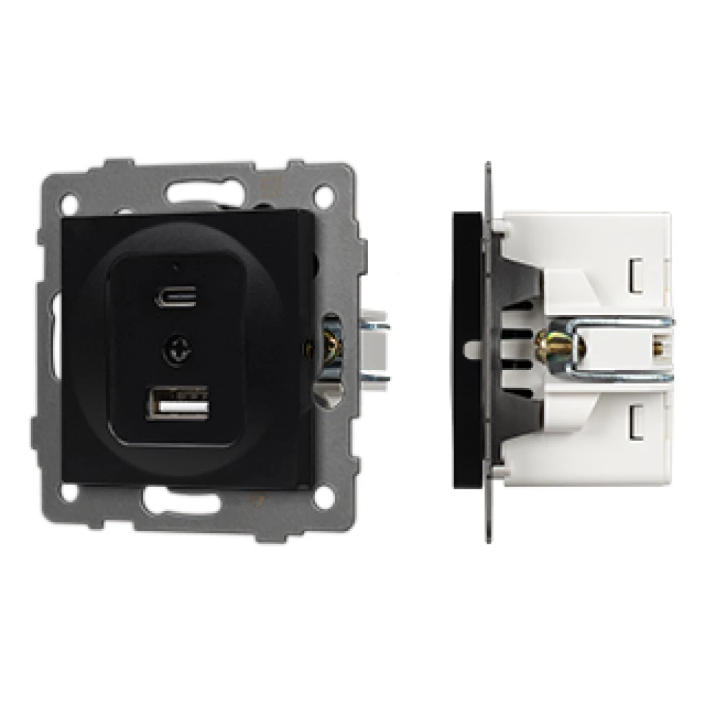 Механизм USB розетки SCT-MUAC-PL-BK-V (5V, 3A, QC4) (Arlight, -) 049838 - Viokon.com