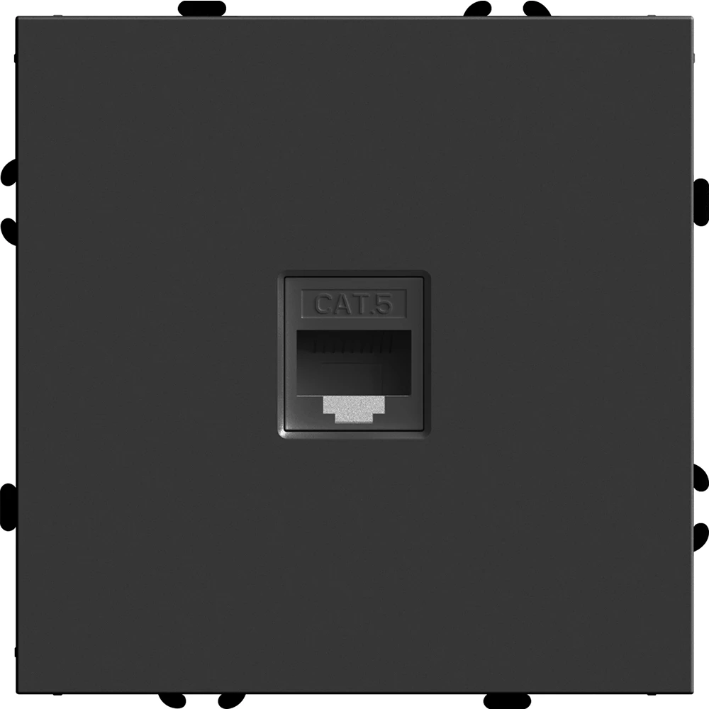Розетка компьютерная 1-местная RJ-45 (механизм), STEKKER, серия Эмили, RST00-5117-05, черный уголь, soft touch (49847) - Viokon.com