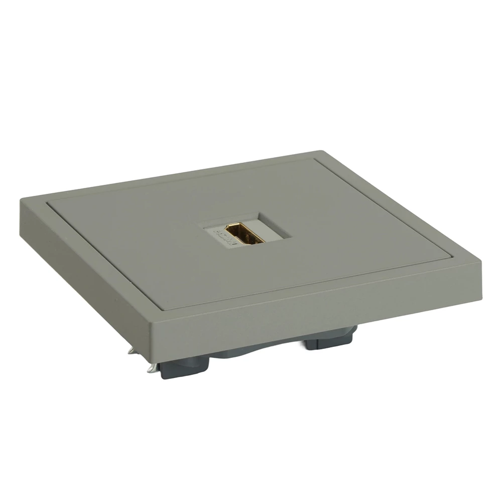 Розетка HDMI 2.0 Type A (механизм), серия Эмили, STEKKER, RST00-5118-10, платиново-серый, soft touch (50170) - Viokon.com