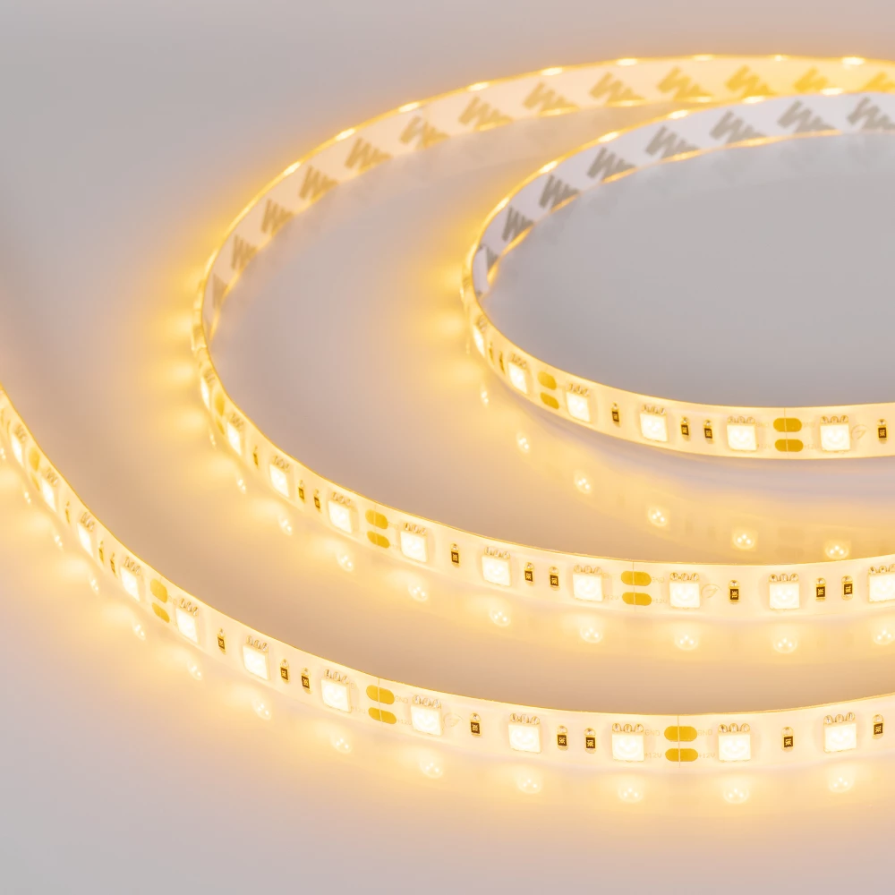 Лента RTW 2-5000SE 12V Yellow 2x (5060, 300 LED, LUX) (Arlight, 14.4 Вт/м, IP65) 015444 - Viokon.com