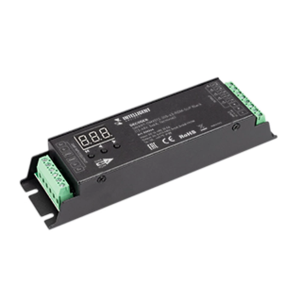 INTELLIGENT ARLIGHT Декодер SMART-DMX512-305-63-RDM-SUF Black (12-48V, 5x4A, Terminal) (IARL, IP20 Металл, 5 лет) 036244 - Viokon.com