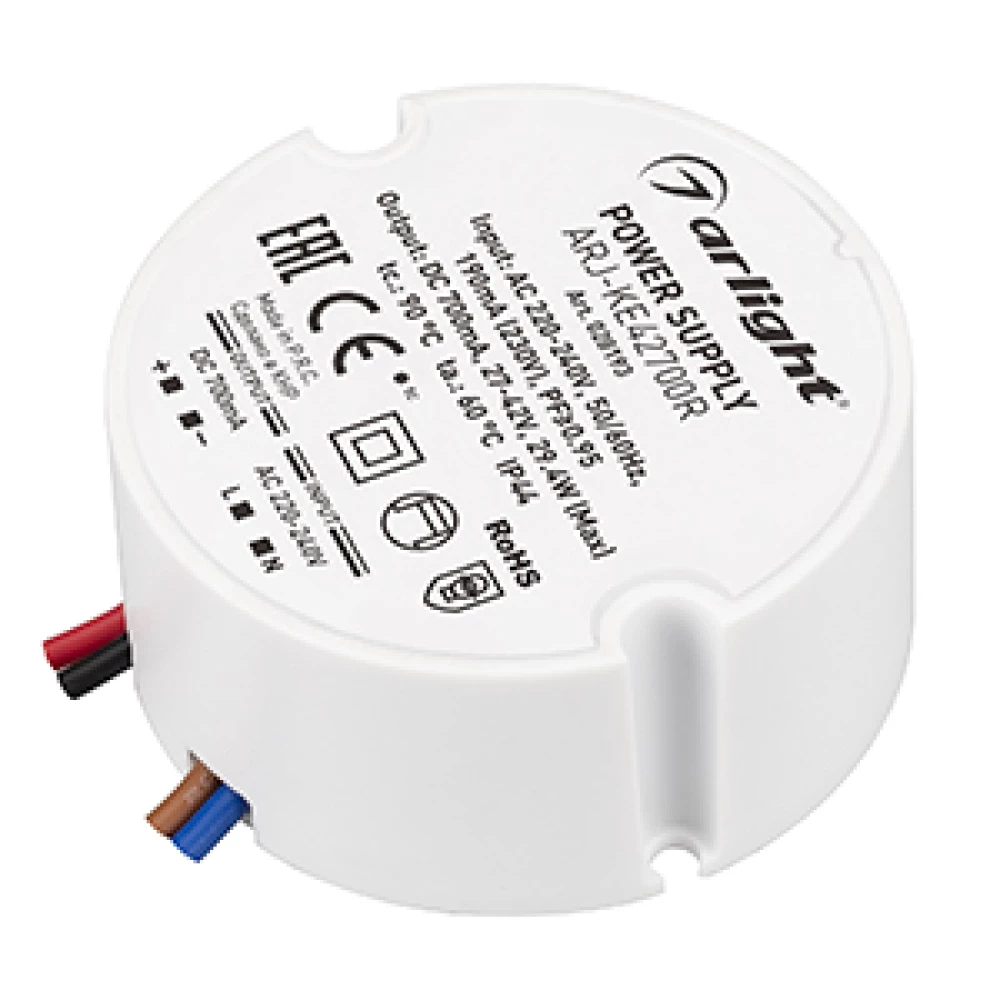 Блок питания ARJ-KE42700R (29W, 700mA, PFC) (Arlight, IP44 Пластик, 5 лет) 028193 - Viokon.com