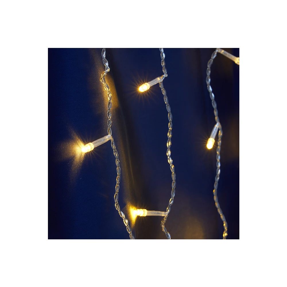 Светодиодная гирлянда Feron CL21 занавес 3*2м  + 3м желтый статичная, c питанием от сети 230V, белый шнур (41625) - Viokon.com