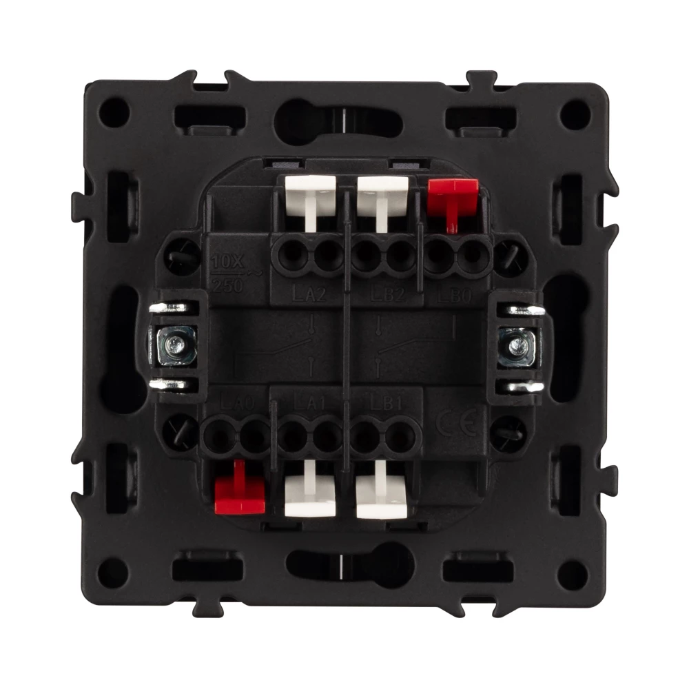 Механизм выключателя двухклавишный проходной SWT-NOBE-MKP2-SFPL-BK (230V, 10A) (Arlight, Черный оникс) 054255 - Viokon.com