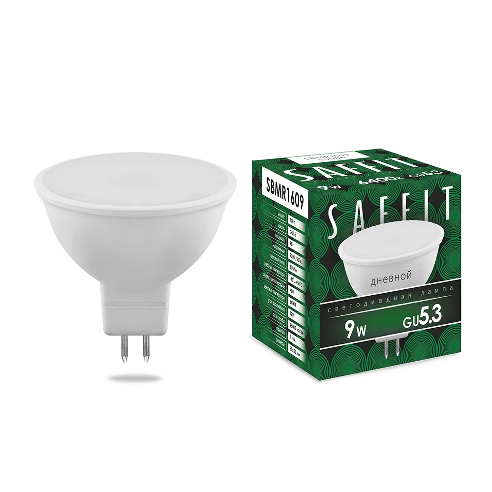 Лампа светодиодная SAFFIT SBMR1609 MR16 GU5.3 9W 230V 6400K (55086) - Viokon.com