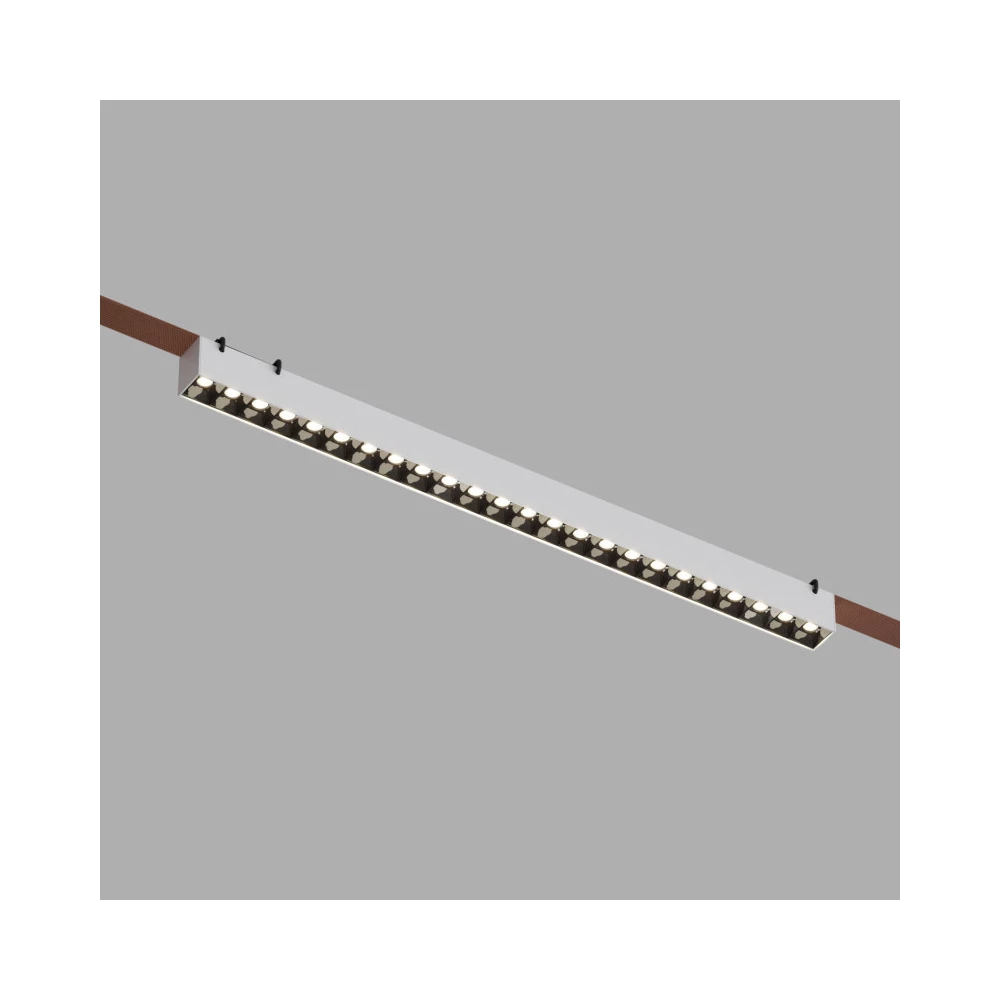 DK5572-WB Cветильник для трека-ремня Belty серия Grill со светодиодом L642W40H45мм 48V DC 24W RA90 24 4000K IP20 белый с черным алюминий - Viokon.com